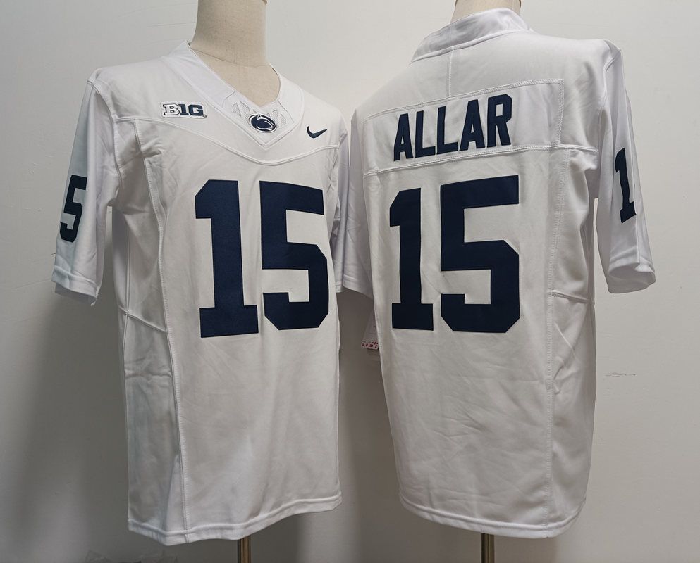 Men Penn State Natty Lions #15 Allar White Nike 2025 NCAA Jersey